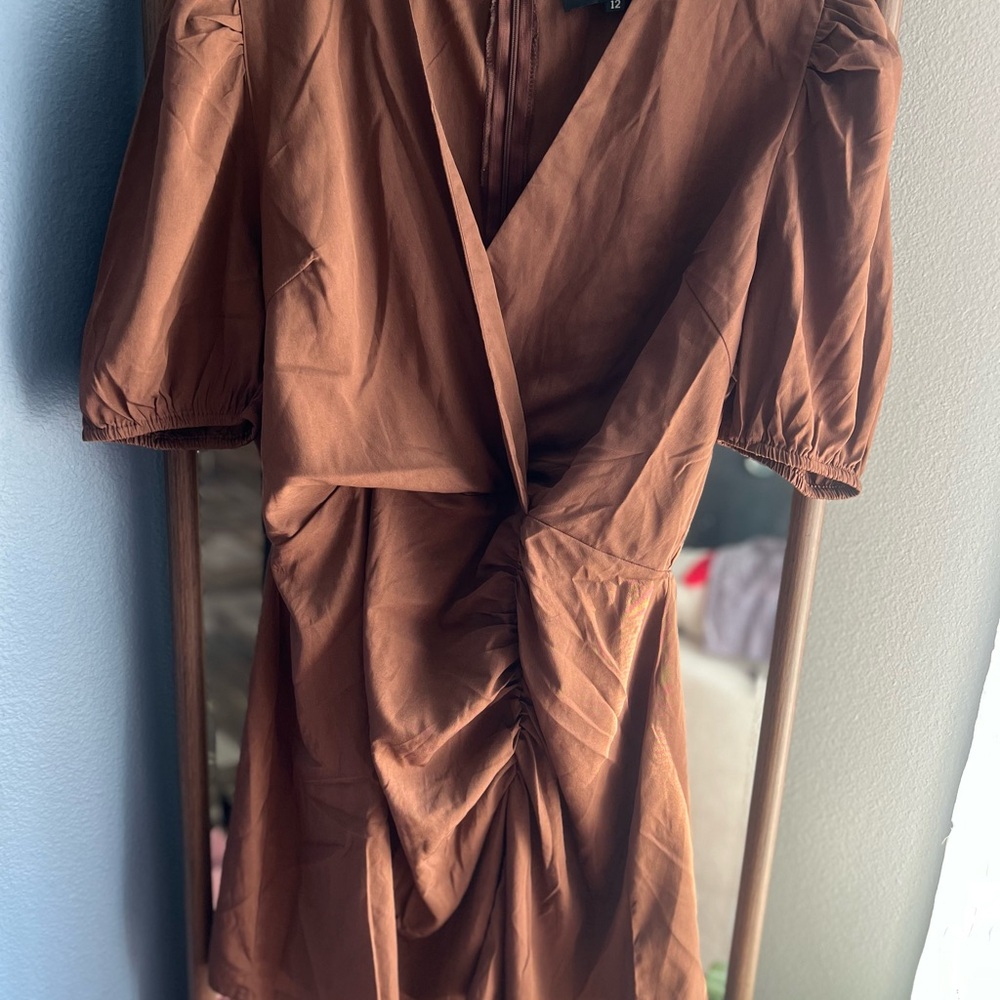 AX Paris Rust Mini Wrap Dress